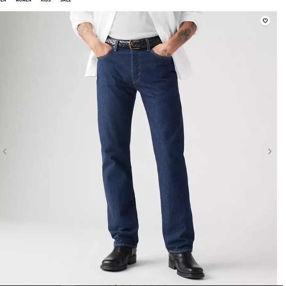 4X🌹-HP-LEVI QUALITY ORIGINAL BUTTON FLY BLUE JEANS/CLASSIC STRAIGHT LEG/W27-28L